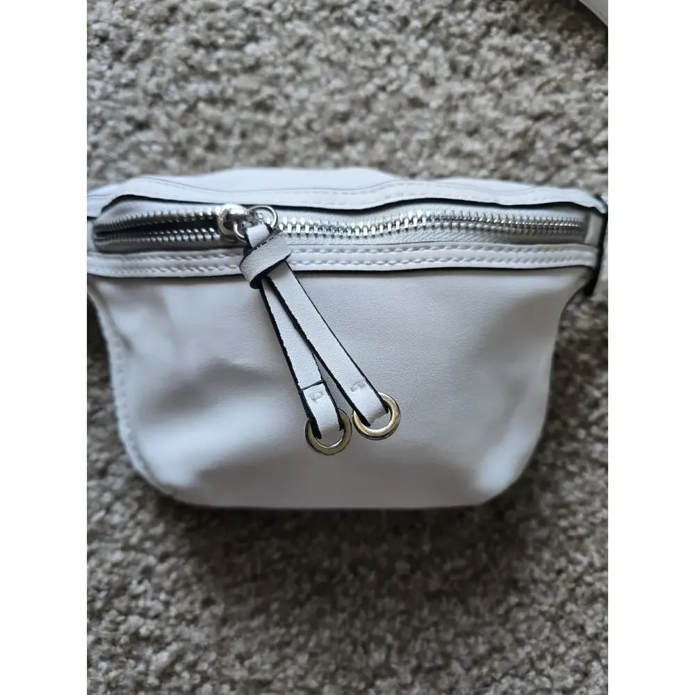 Mango White Crossbody Bag Adjustable Strap Zipper Accent Casual Solid Women - Picture 3 of 6